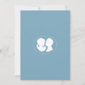 Classic Regency Blue Cameo Wedding Einladung (Rückseite)