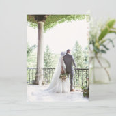 Classic Regency Blue Cameo Wedding Foto Dankeskarte (Stehend Vorderseite)