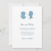 Classic Regency Blue Cameo Wedding Foto Dankeskarte (Rückseite)
