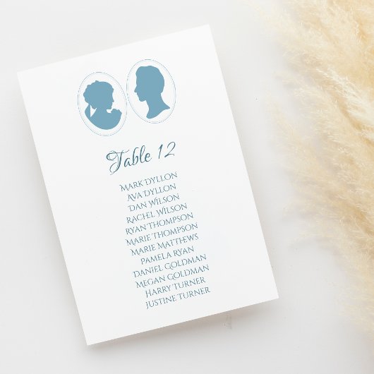 Classic Regency Blue Cameo Wedding Tischnummer