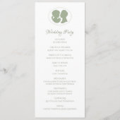 Classic Regency Green Cameo Hochzeitsfeier Programm (Rückseite)