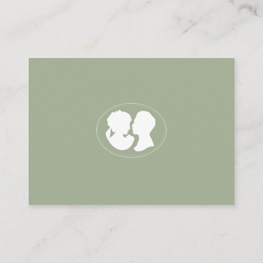 Classic Regency Green Cameo Hochzeitsunterkünfte Begleitkarte (Rückseite)