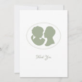 Classic Regency Green Cameo Wedding Dankeskarte (Vorderseite)