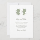 Classic Regency Green Cameo Wedding Foto Dankeskarte (Rückseite)