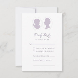 Classic Regency Lila Cameo Response Card RSVP Karte