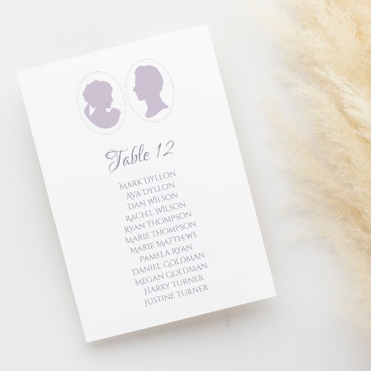 Classic Regency Lila Cameo Wedding Tischnummer