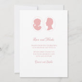 Classic Regency Pink Cameo Wedding Foto Dankeskarte (Rückseite)