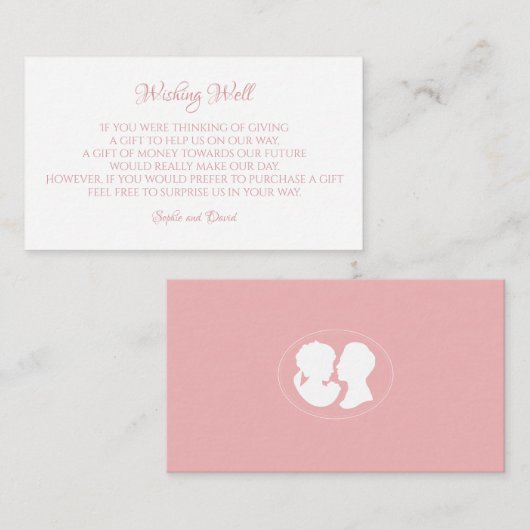 Classic Regency Pink Cameo wünscht gute Hochzeit Begleitkarte (Vorne/Hinten)