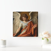 Classic Renaissance Angel Wall Clock Quadratische Wanduhr (Zuhause)