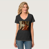 Classic Renaissance Angel Women's V-Neck Tee Shirt (Vorderseite Vollansicht)