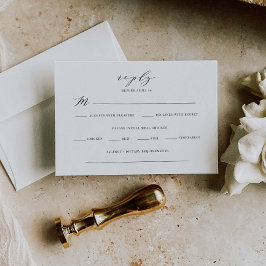Classic Reply Enclosure Card Wedding Meal J102 Dankeskarte