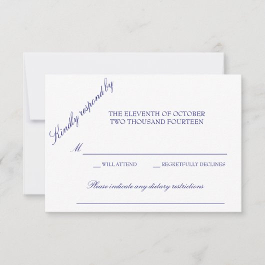 Classic Response Card RSVP Karte (Vorderseite)