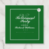 Classic Retirement Golf Clubs Thema Grün Geschenkanhänger (Rückseite)