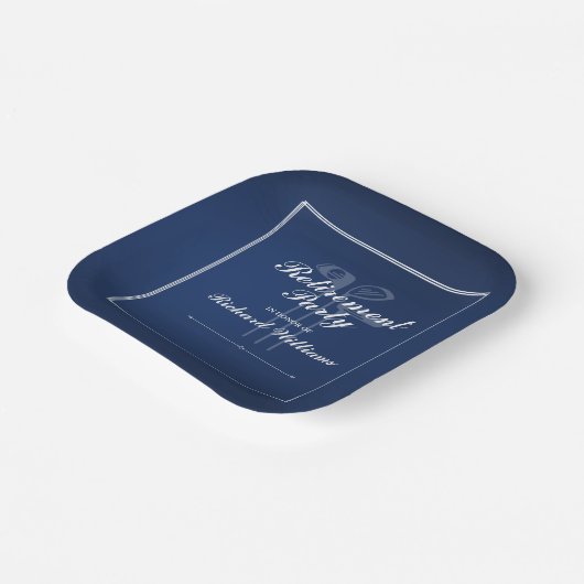 Classic Retirement Golf Thema Blue White Pappteller (Gewinkelt)