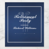 Classic Retirement Golf Thema Blue White Weinetikett (Einzelnes Label)
