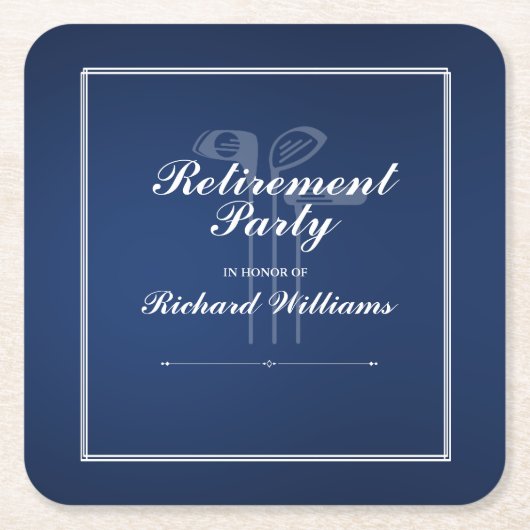 Classic Retirement Golf Thema Green Blue Rechteckiger Pappuntersetzer (Vorderseite)