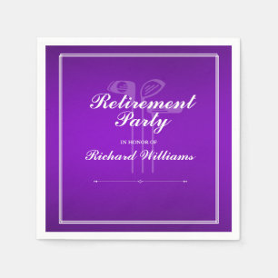 Classic Retirement Golf Thema Lila Weiß Serviette