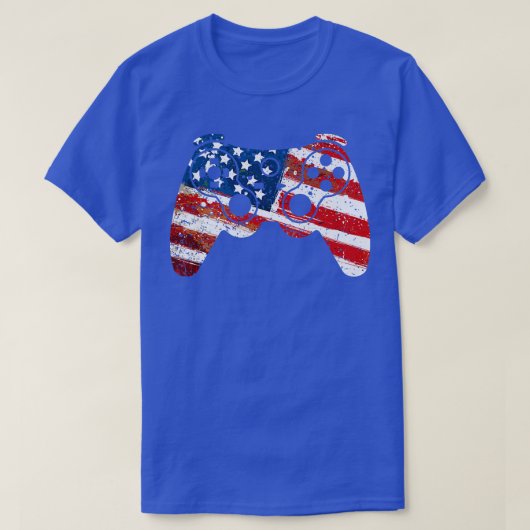 Classic Retro American Flag Video Game 4. Juli T-Shirt (Design vorne)