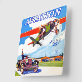 CLASSIC RETRO AVIATION AUS DEN 1920er Jahren Quadratische Wanduhr (Winkel)