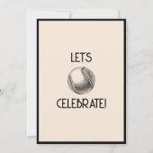 Classic Retro Black Baseball 1. Geburtstag Einladung (Rückseite)