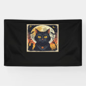 Classic Retro Black Cat Halloween T - Shirt Classi Banner (Horizontal)