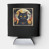 Classic Retro Black Cat Halloween T - Shirt Classi Dosenkühler (Vorderseite)