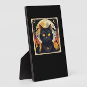 Classic Retro Black Cat Halloween T - Shirt Classi Fotoplatte (Seite)