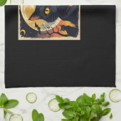 Classic Retro Black Cat Halloween T - Shirt Classi Geschirrtuch (Gefaltet)