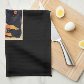 Classic Retro Black Cat Halloween T - Shirt Classi Geschirrtuch (Viertel Falte)