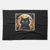 Classic Retro Black Cat Halloween T - Shirt Classi Geschirrtuch (Horizontal)