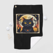 Classic Retro Black Cat Halloween T - Shirt Classi Golfhandtuch (Insitu)