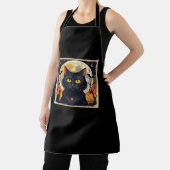 Classic Retro Black Cat Halloween T - Shirt Classi Schürze (InSitu)