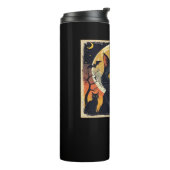 Classic Retro Black Cat Halloween T - Shirt Classi Thermosbecher (Nach links gedreht)