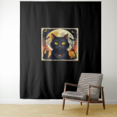 Classic Retro Black Cat Halloween T - Shirt Classi Wandteppich (Beispiel)