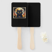 Classic Retro Black Cat Halloween T-Shirt Classic Fächer (Vorne und Hinten)