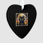 Classic Retro Black Cat Halloween T-Shirt Classic  Ornament (Vorderseite)