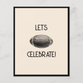 Classic Retro Black Football Budget 1. Geburtstag (Rückseite)