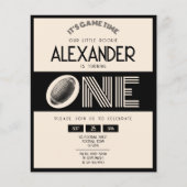 Classic Retro Black Football Budget 1. Geburtstag (Vorderseite)