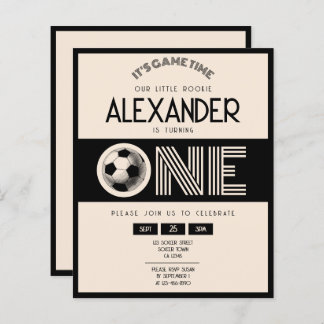 Classic Retro Black Soccer Budget 1. Geburtstag