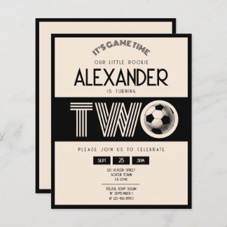 Classic Retro Black Soccer Budget 2. Geburtstag