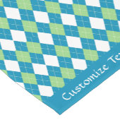 Classic Retro Blue Lime Green Raute Diamond Kurzer Tischläufer (Ecke)