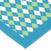 Classic Retro Blue Lime Green Raute Diamond Tischdecke (Schrägansicht)