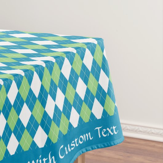 Classic Retro Blue Lime Green Raute Diamond Tischdecke (Beispiel)