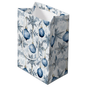 Classic Retro Blue Tree Ornament Obelisk Mittlere Geschenktüte