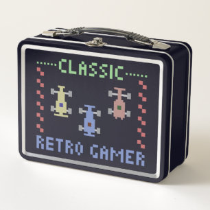 Classic Retro Gamer Pixel Race Metall Brotdose