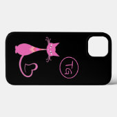 Classic Retro Pink Kitty Cat Schwanz Monogramm Case-Mate iPhone Hülle (Rückseite (Horizontal))