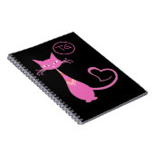 Classic Retro Pink Kitty Cat Schwanz Monogramm Notizblock (Rechte Seite)