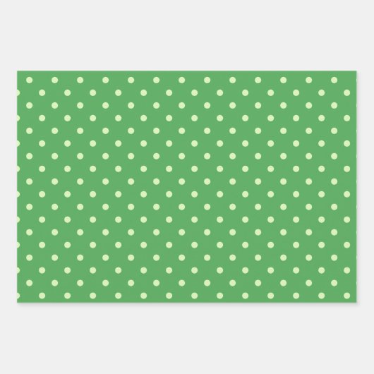 Classic Retro Polka Dots Red Green Yellow Theme Geschenkpapier Set (Vorderseite 3)