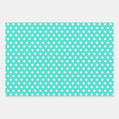 Classic Retro Polka Dots Türkis Blau & Weiß Geschenkpapier Set (Vorderseite)