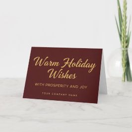 Classic Retro Script Warm Holiday Wishes Card Feiertagskarte